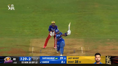M25: MI vs RCB – Hardik Pandya Six