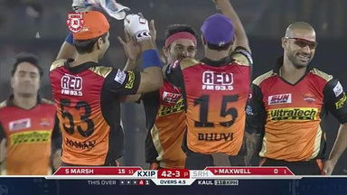 M33: KXIP vs SRH  – Fall Of Wickets