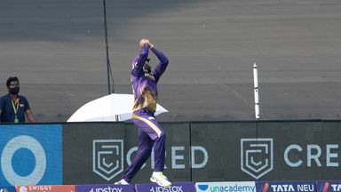 Over the rope: Venkatesh Iyer catches one, almost - SIX for Miller