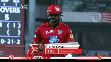 M48: KXIP vs RCB – Chris Gayle Wicket