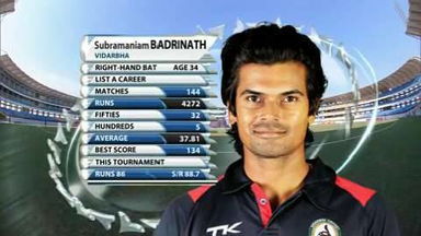 Vijay Hazare 2014-15: QF - Bengal vs Vidarbha - S Badrinath 100