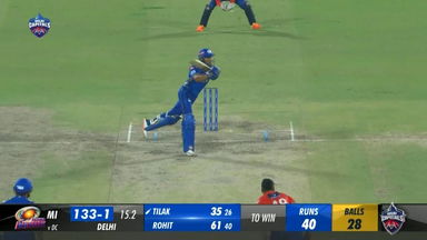 M16: DC vs MI – Tilak Varma Six