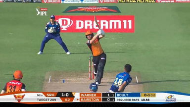 M17: MI vs SRH – Jonny Bairstow Six