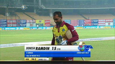 IND vs WI 2018, 3rd T20I: Denesh Ramdin Wicket