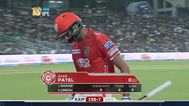 M11: KKR vs KXIP – Axar Patel Wicket
