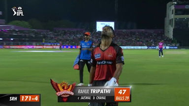 M52: RR vs SRH – Rahul Tripathi Wicket