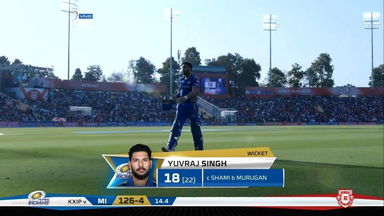 M09: KXIP vs MI –  Yuvraj Singh Wicket