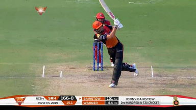 M11: SRH vs RCB –  Jonny Bairstow Six