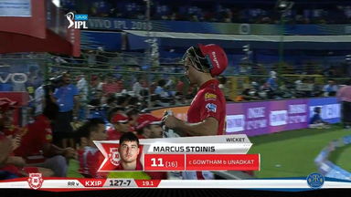 M40: RR vs KXIP – Marcus Stoinis Wicket