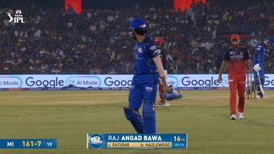 IPL 2026 M54: RCB vs MI - Raj Angad Bawa Wicket