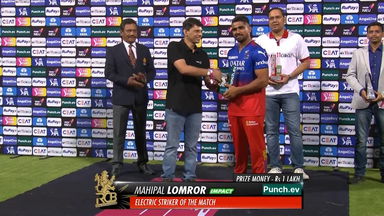 M15: RCB vs LSG – Punch.ev Electric Striker of the Match – Mahipal Lomror