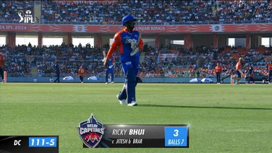 M02: PBKS vs DC –  Ricky Bhui Wicket