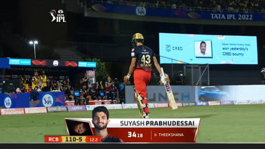 M22: CSK vs RCB – Suyash S Prabhudessai Wicket