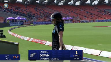 IND-W vs NZ-W 2024, 3rd ODI: Lauren Down Wicket