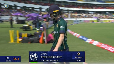 IND-W vs IRE-W 2025, 1st ODI: Orla Prendergast Wicket