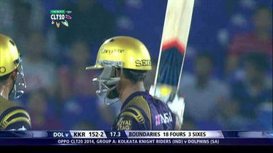 CLT20 2014 M18: KKR vs DOL –   Manish Pandey 76*