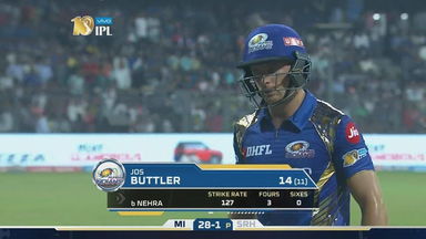 M10: MI vs SRH – Jos Buttler Wicket