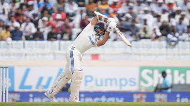 Crisp! Yashasvi Jaiswal's straight drive races away to the ropes