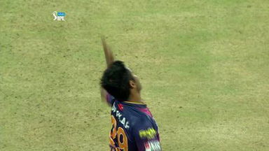 M1: MI vs RPS –  Kieron Pollard Wicket