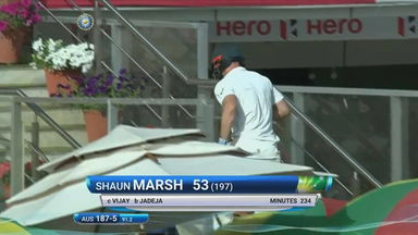 IND vs AUS 2017 - 3rd Test day 5 : Shaun Marsh Wicket