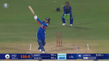 IND-W vs SL-W 2025, 4th T20I: Smriti Mandhana Six