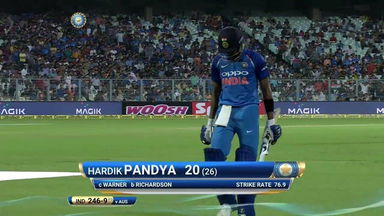 IND vs AUS 2017, 2nd ODI: Hardik Pandya Wicket