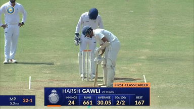Ranji Trophy 2023/24, Vidarbha vs Madhya Pradesh, SF 1: Harsh Gawali stabilises with 67(80)