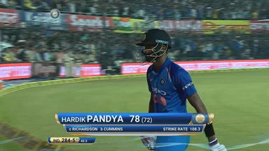 IND vs AUS 2017, 3rd ODI: Hardik Pandya Wicket