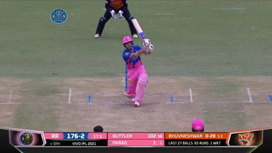 M28: RR vs SRH – Riyan Parag Six