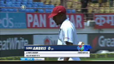 IND vs WI 2018, 1st Test Day 3: Sunil Ambris Wicket