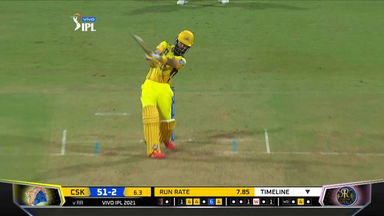 M12: CSK vs RR   – Moeen Ali Six