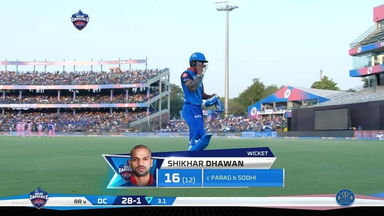 M53: DC vs RR – Shikhar Dhawan Wicket