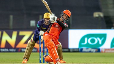 2 sixes in the stands - Abhishek Sharma takes on Narine
