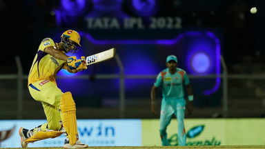 Shivam Dube's straight SIX into the stands