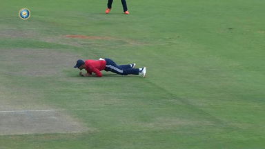 Prof D B Deodhar Trophy 2023-24: Virat Singh's sharp catch to dismiss the North East Zone skipper