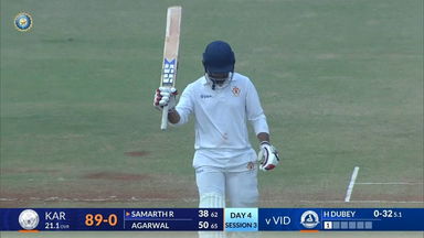 Ranji Trophy 2023/24, Vidarbha vs Karnataka, QF 1: Mayank Agarwal's stroke-filled 70(98)