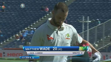IND vs AUS 2017 - 1st Test Day 3 : Matthew Wade Wicket