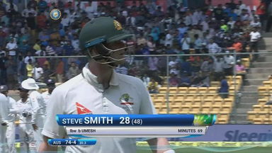 IND vs AUS 2017 - 2nd Test day 4 : Steve Smith Wicket