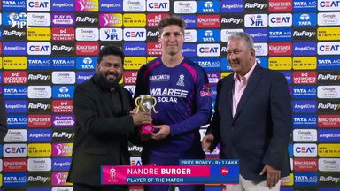 IPL 2026 M03: RR vs CSK - Player of the Match - Nandre burger