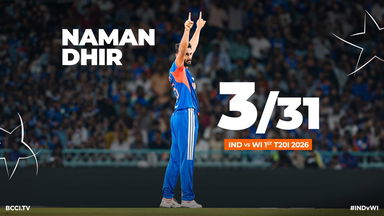 Naman Dhir shines on debut with 3/31