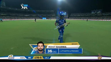M41: KKR vs MI – Rohit Sharma Wicket