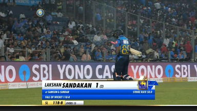 IND vs SL 2020, 3rd T20I: Lakshan Sandakan Wicket
