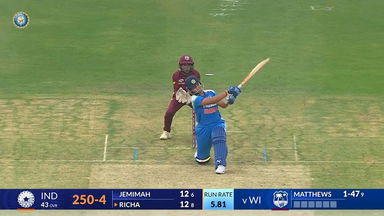 IND-W vs WI-W 2024, 1st ODI: Richa Ghosh Six