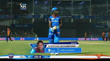 Eliminator: DC vs SRH – Sherfane Rutherford Wicket