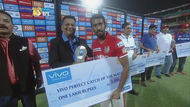 M15: DD vs KXIP  – VIVO perfect catch of the match – Wriddhiman Saha