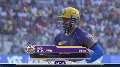 M14: KKR vs SRH – Robin Uthappa Wicket