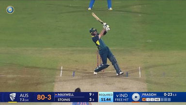 IND vs AUS 2023-24, 3RD T20I: Glenn Maxwell Six