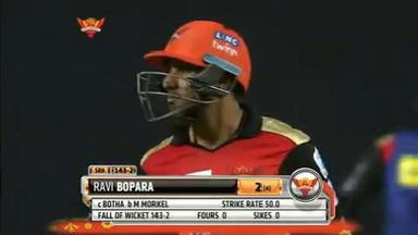 M19: SRH vs KKR – Ravi Bopara Wicket