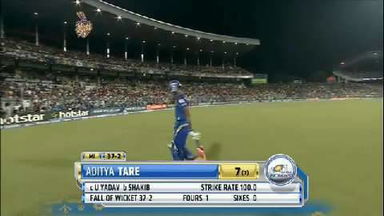 M1: KKR vs MI – Aditya Tare Wicket