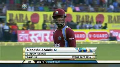 1ST ODI: IND vs WI – Denesh Ramdin Wicket